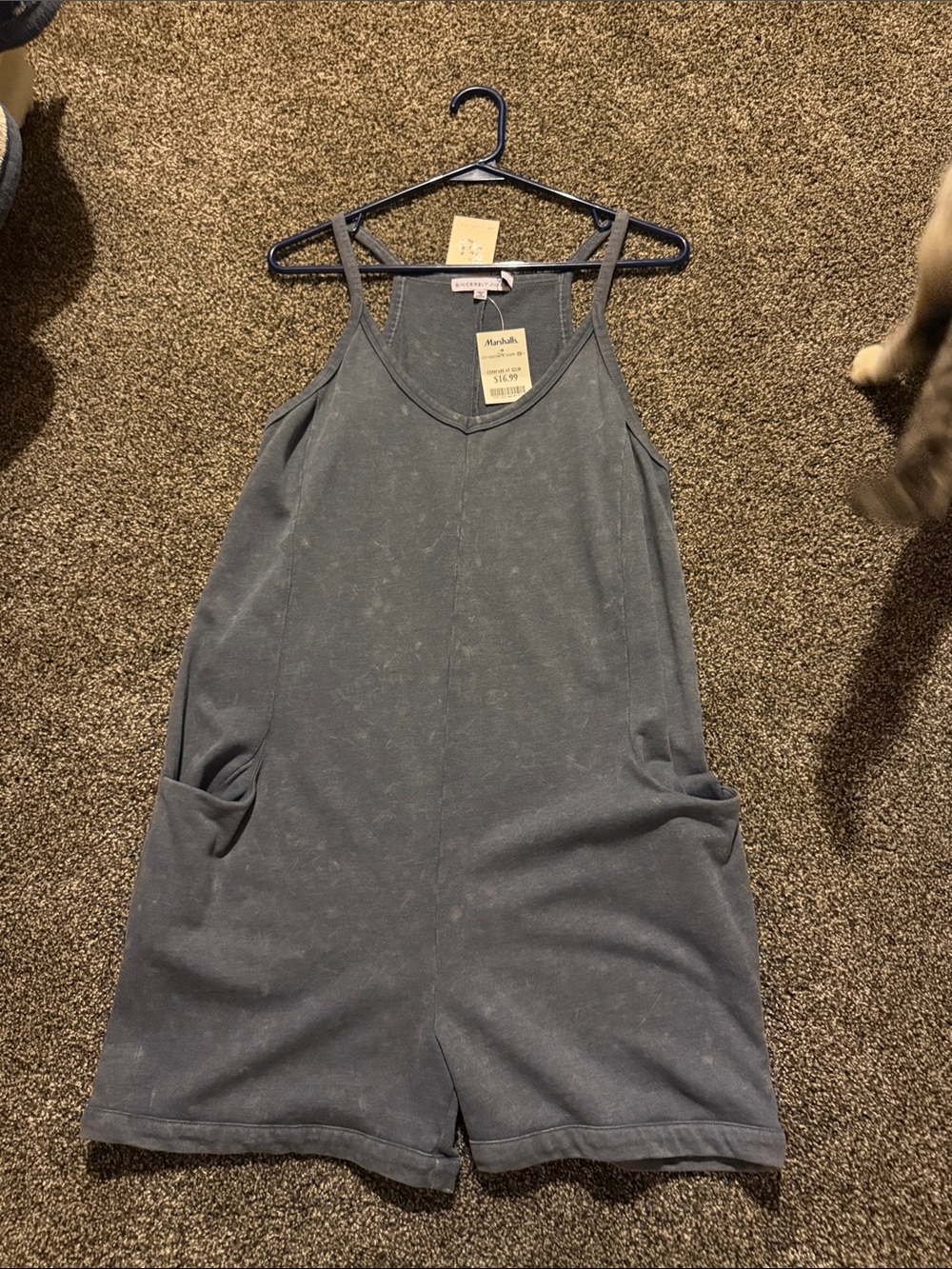 Sincerely Jules Slate-Gray Tank Romper
